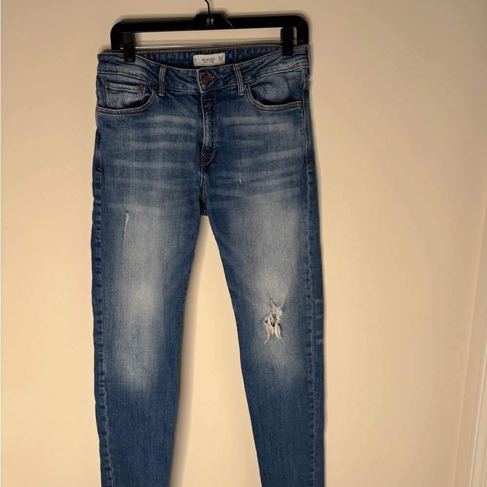 Mango Distressed Denim Boyfriend Jeans